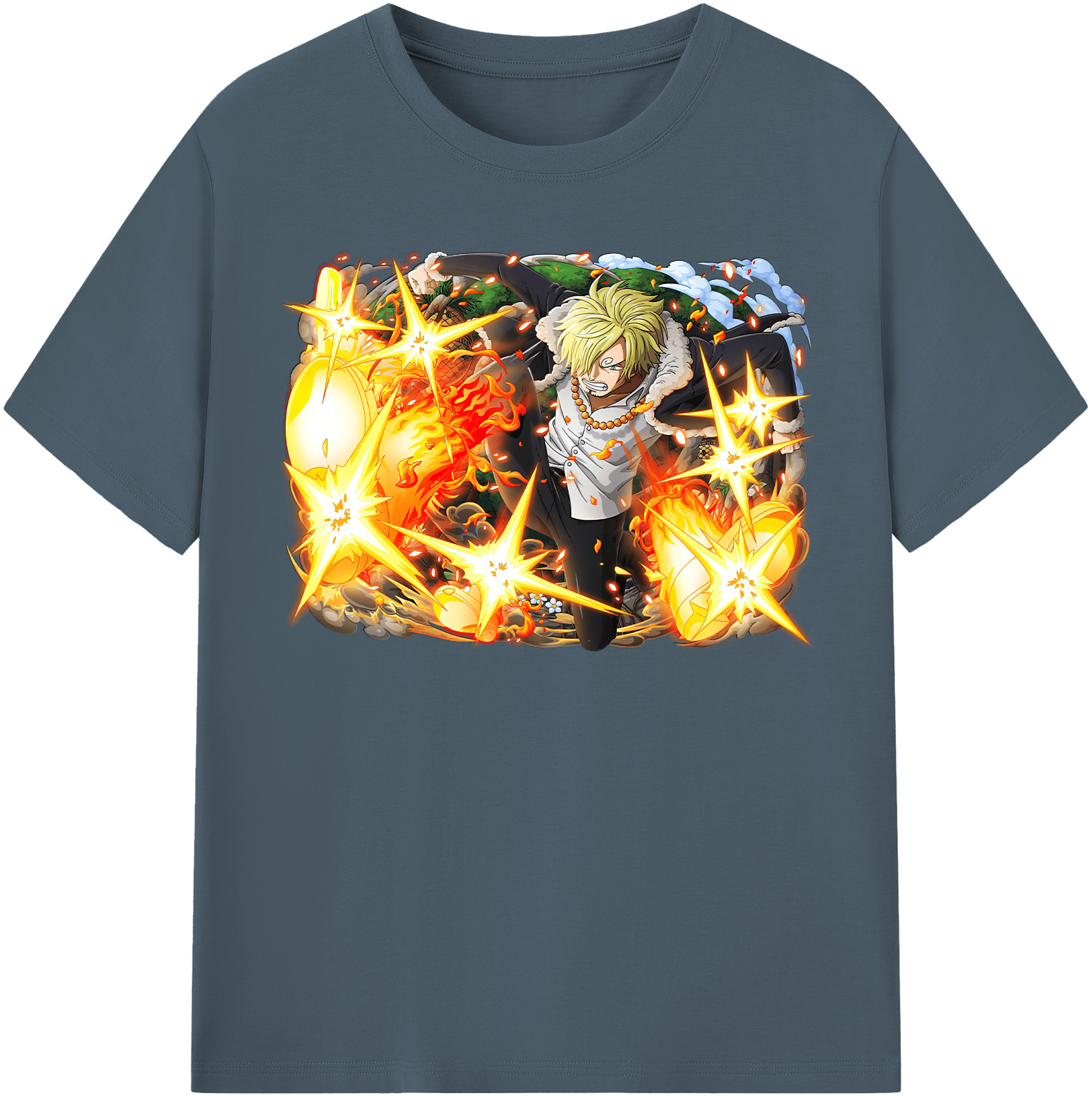 ワンピース サンジ ONE PIECE Sanji 綿100％半袖Tシャツ（フロントプリント）